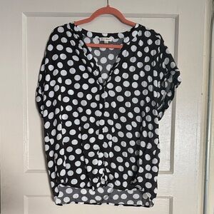 Grand & Greene Black and White Polka Dot Button Down Shirt